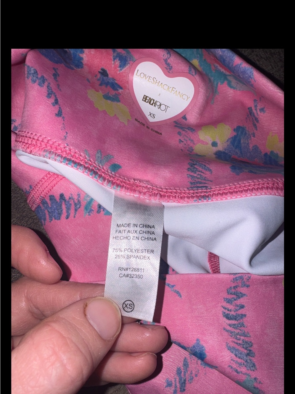 LoveShackFancy x Beach Riot Piper Legging Pink Floral XS Minor Flaw Cottagecore - Picture 5 of 7